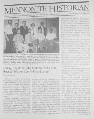 Mennonite Historian (June 1996)