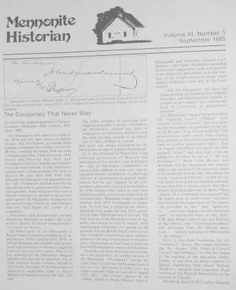 Mennonite Historian (September 1985)