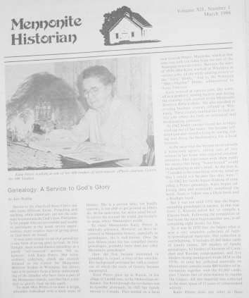 Mennonite Historian (March 1986)