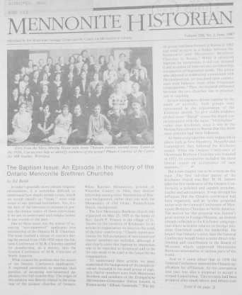 Mennonite Historian (June 1987)
