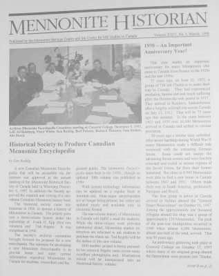Mennonite Historian (March 1998)