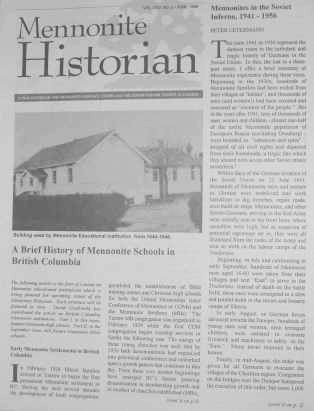 Mennonite Historian (June 1999)