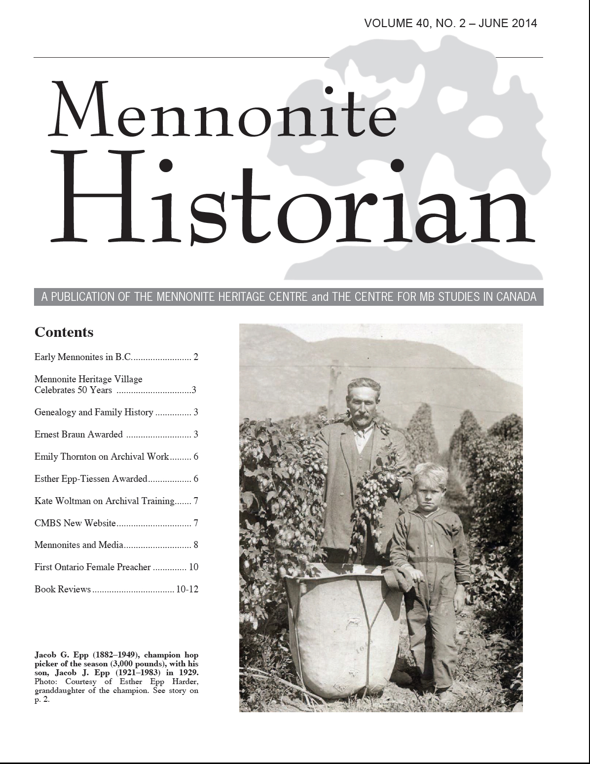 Mennonite Historian (June 2014)