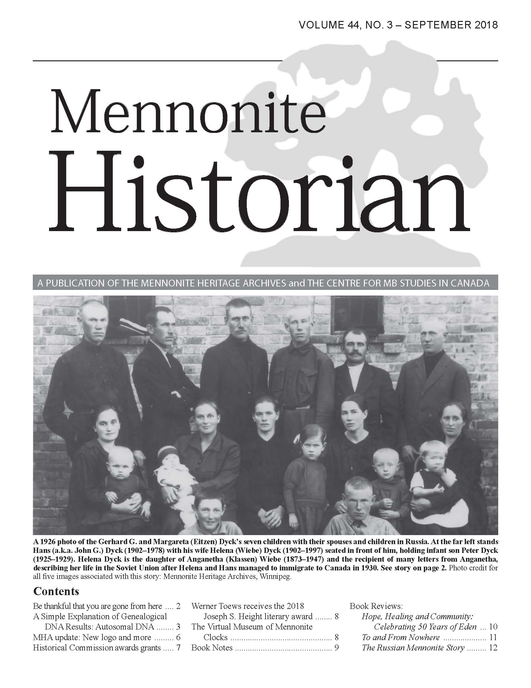 Mennonite Historian (September 2018)