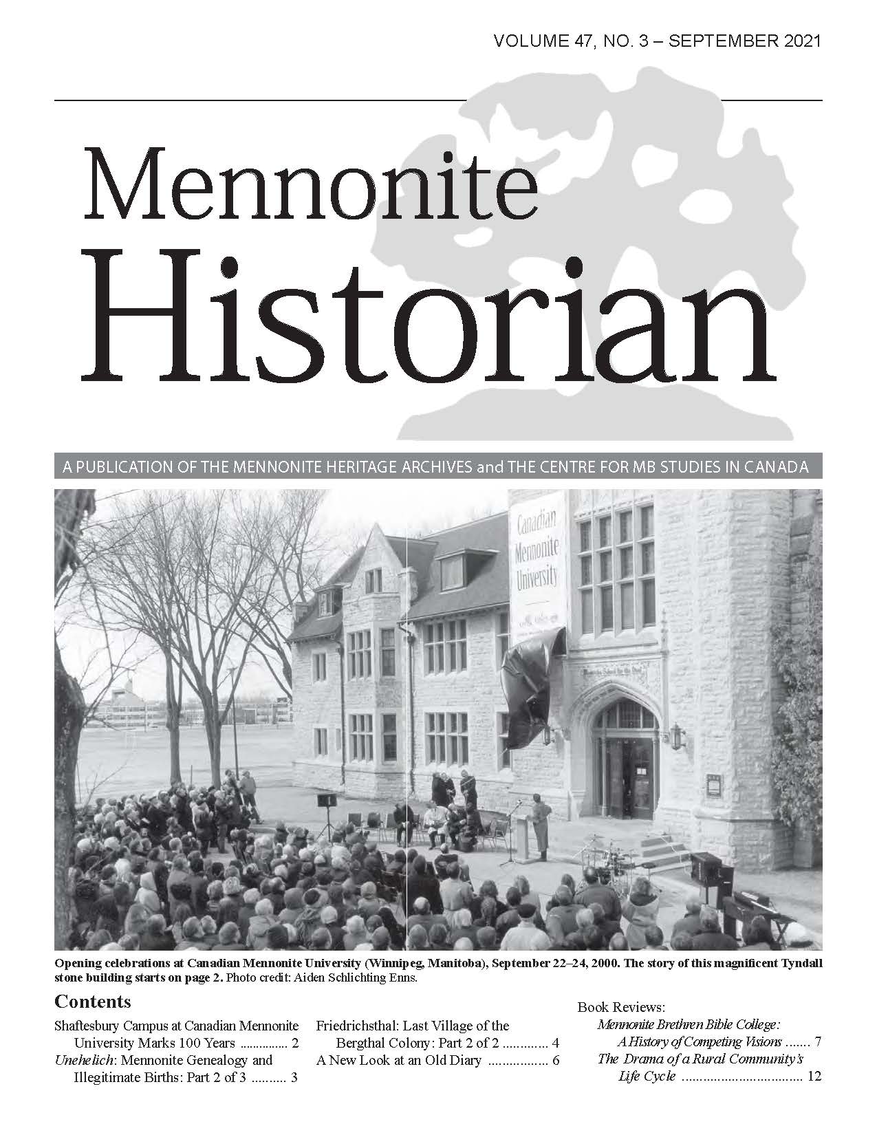 Mennonite Historian (September 2021)